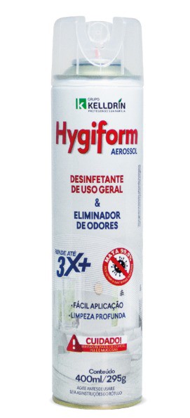 Desinfetante uso Geral Hygiform Aerosol 400ml - Kelldrin - URANO DESCARTAVEIS | PRODUTOS DE LIMPEZA E DESCARTAVEIS