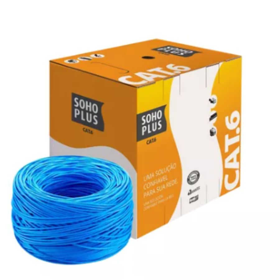 Cabo de Cabo Rede Internet 305m Furukawa Soho Plus Cat6 Azul