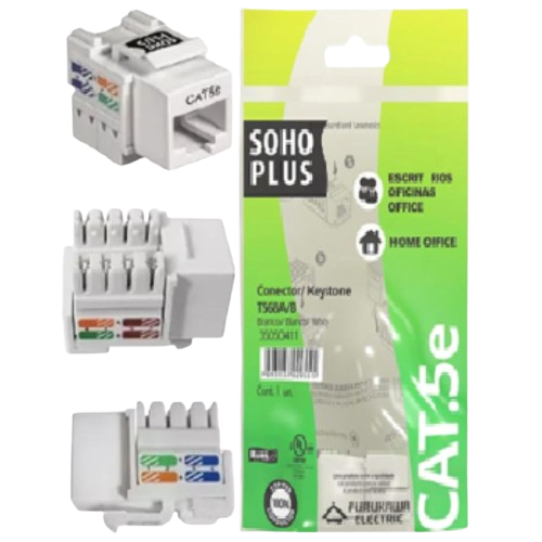 Keystone Rj45 Cat5e Branco Soho Plus Furukawa Caixa C/ 50 PCTS