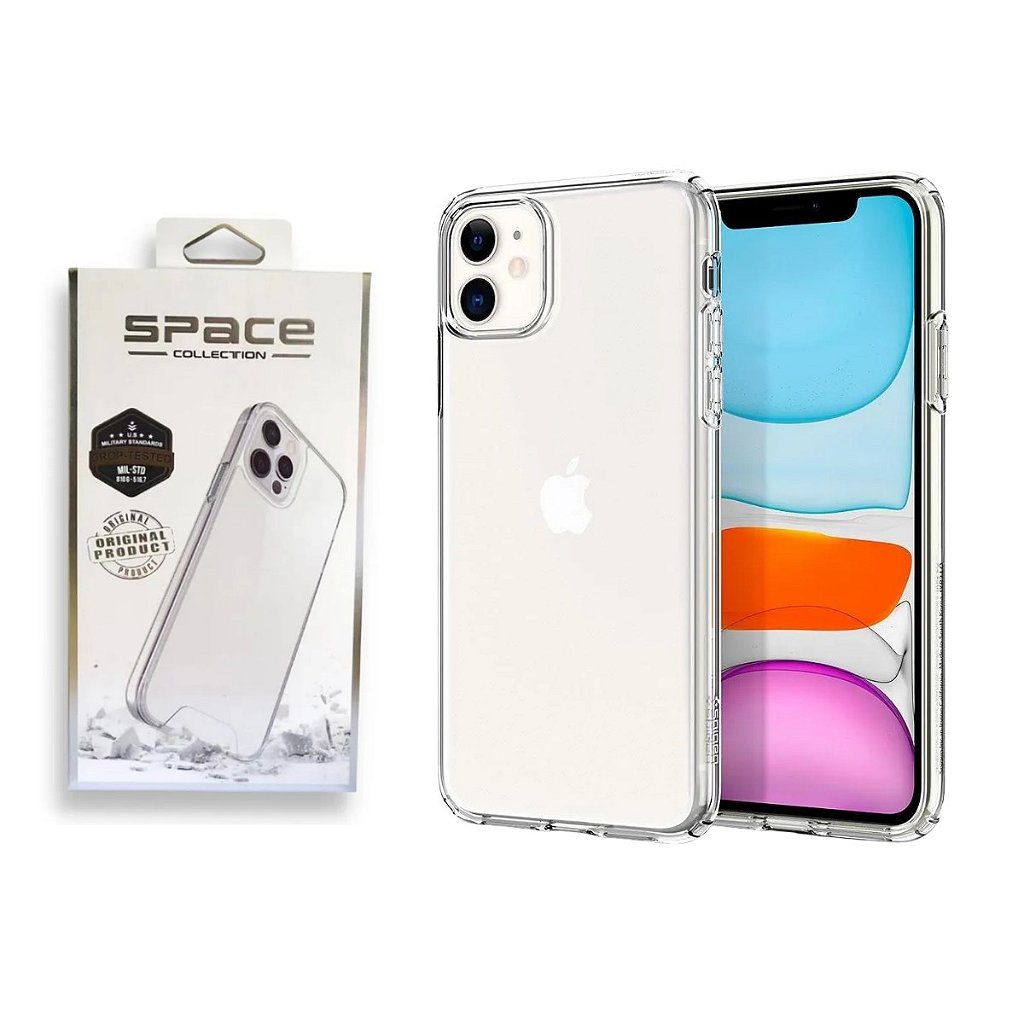 Capa Capinha Clear Case Space Rígida Anti Amarelamento Resistente Para iPhone  11 - Morais Importados