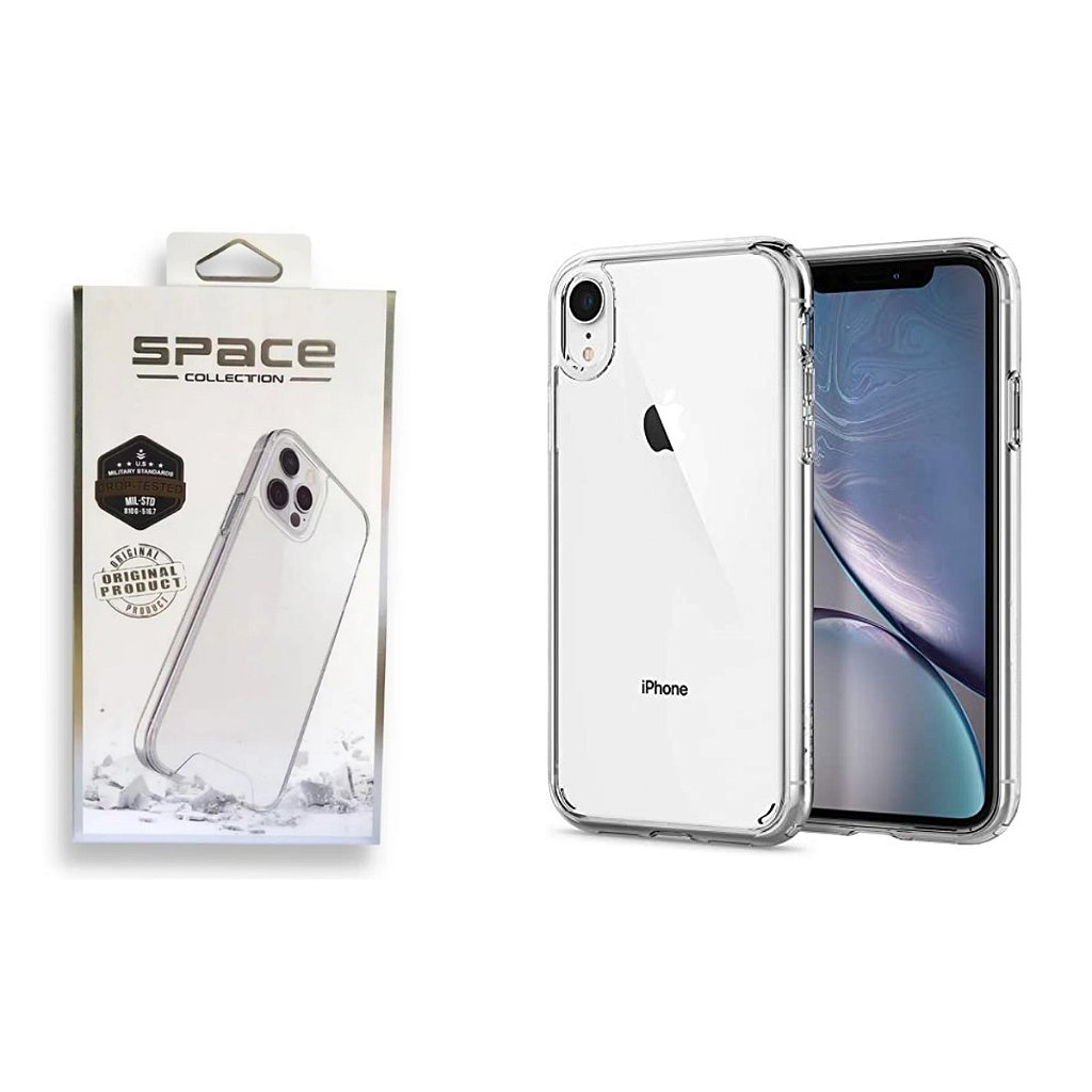 Capa Capinha Clear Case Space Rígida Anti Amarelamento Resistente Para  iPhone XR - Morais Importados