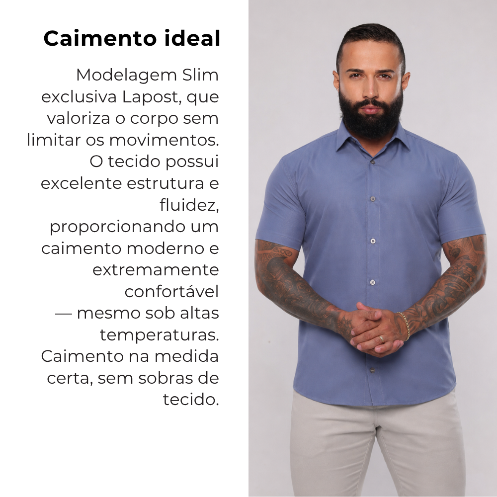 Camisa masculina manga curta - detalhes