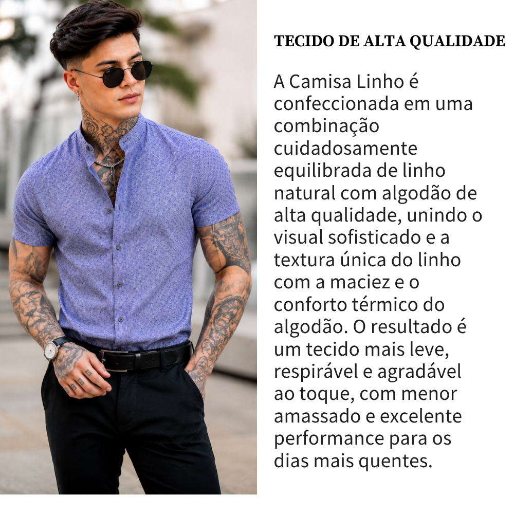 Tabela de medidas da camisa masculina