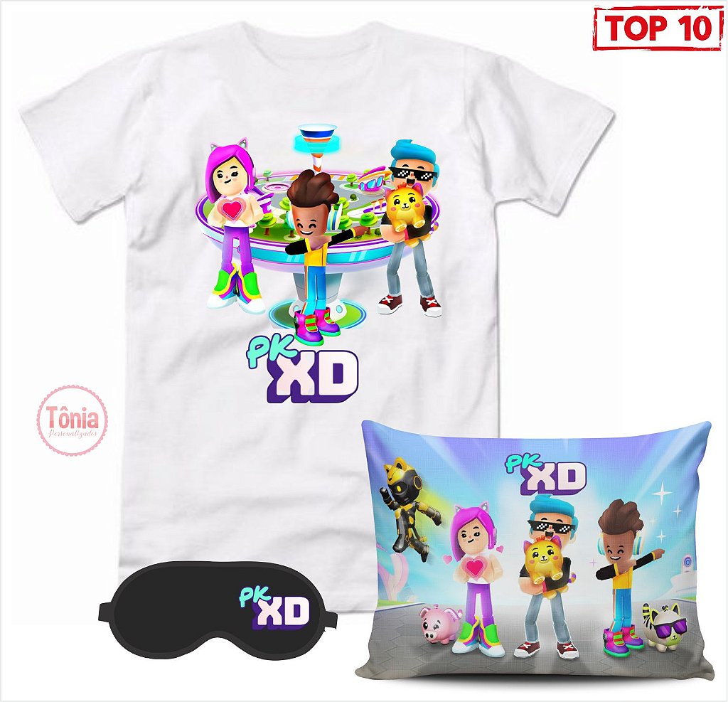 Roblox kit camiseta, almofada e máscara de dormir - Tônia