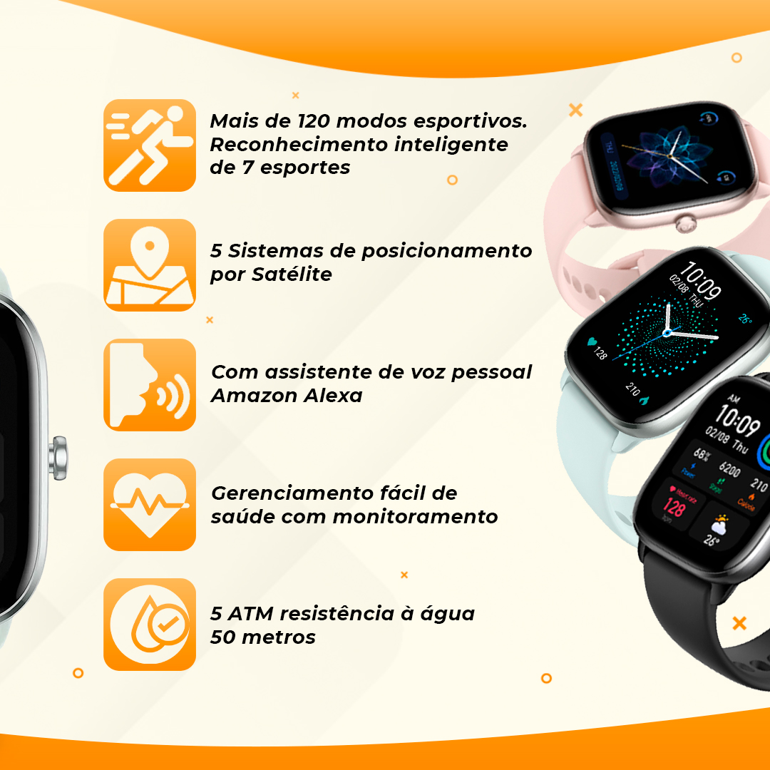 Relógio Smartwatch Amazfit GTS 4 Mini