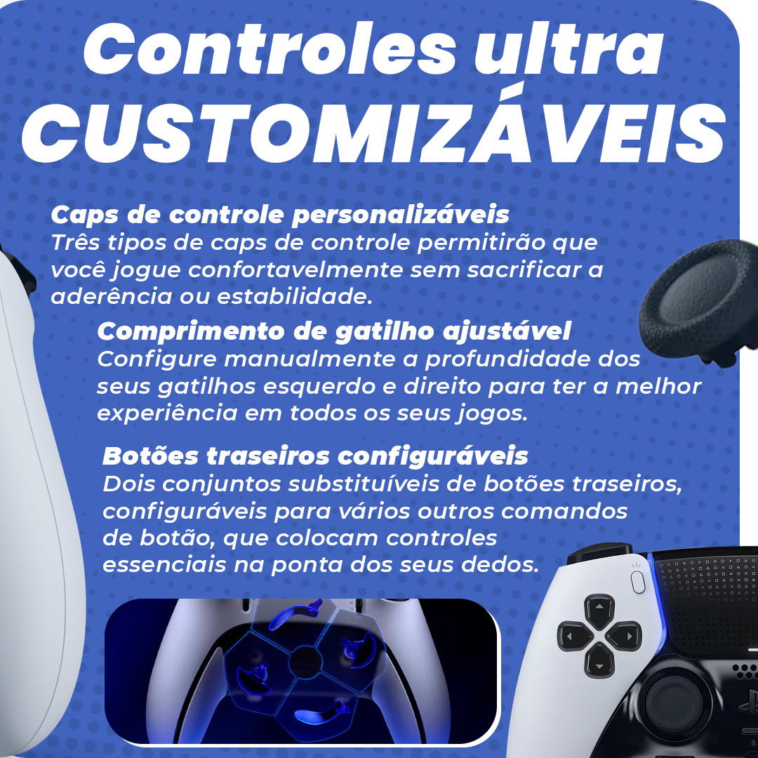 Controle para PS5 sem Fio DualSense Edge Branco Sony