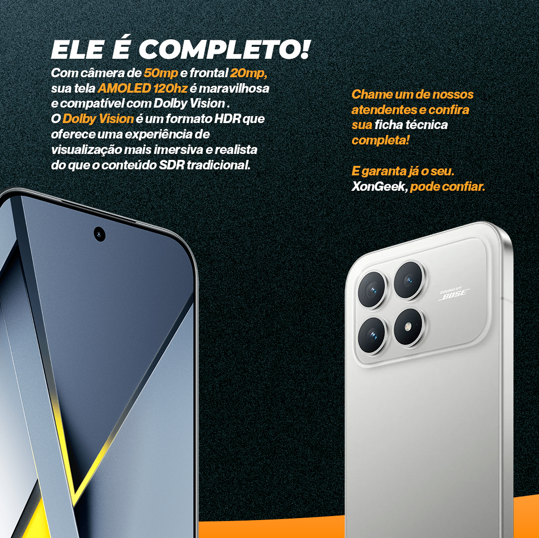 Smartphone Poco F8 Pro 5G 256GB/12GB RAM, AMOLED 120Hz, Câmera