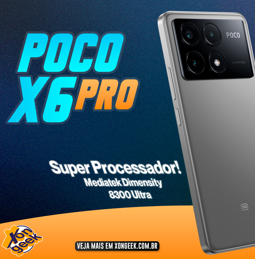 Smartphone Xiaomi Poco X6 Pro 5G - 512GB com 12RAM Gray