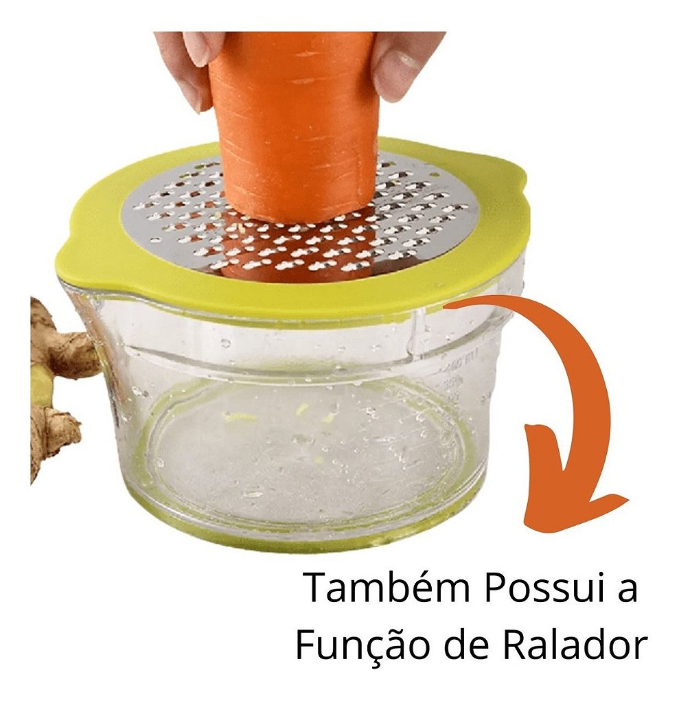 Espremedor Laranja Manual Frutas 400ml - Multifuncional 4x1