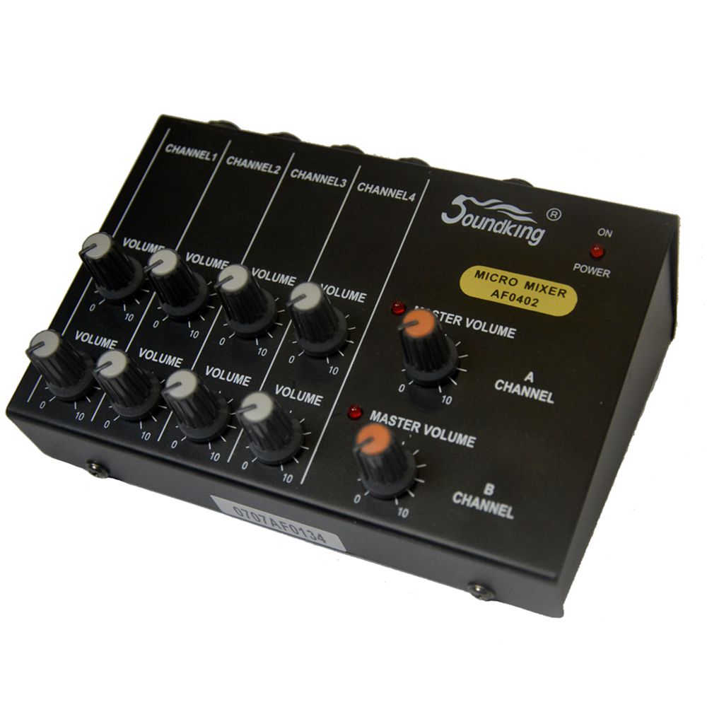 Mini Mixer Mesa de Som 4 Canais Stereo (8 Mono) AF 0401