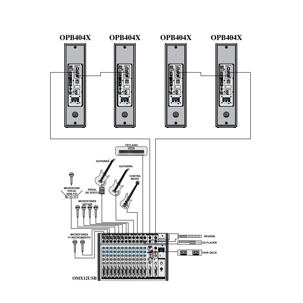 Caixa Ativa Coluna 4 x 4