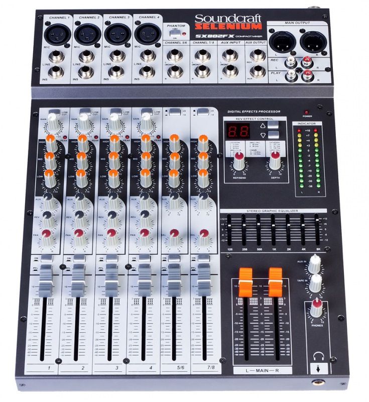 Mixer Mesa de Som 8 Canais SX802FX-USB - Soundcraft - AudioDriver