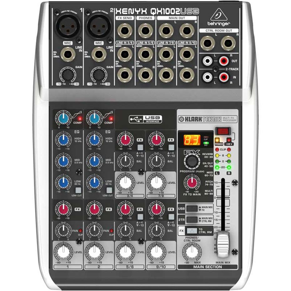 Mixer Mesa de Som Xenyx QX1002USB - Behringer - AudioDriver