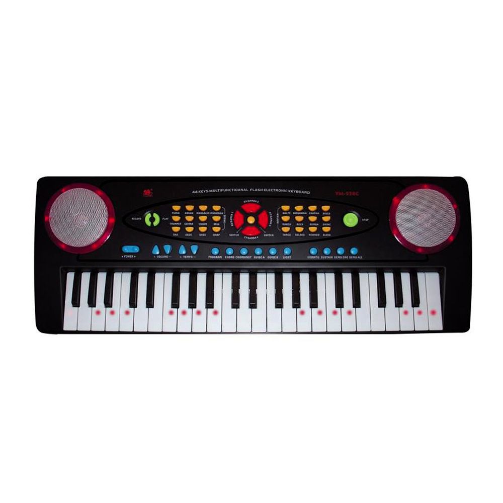 Teclado Musical Infantil com Microfone, Fonte e suporte para