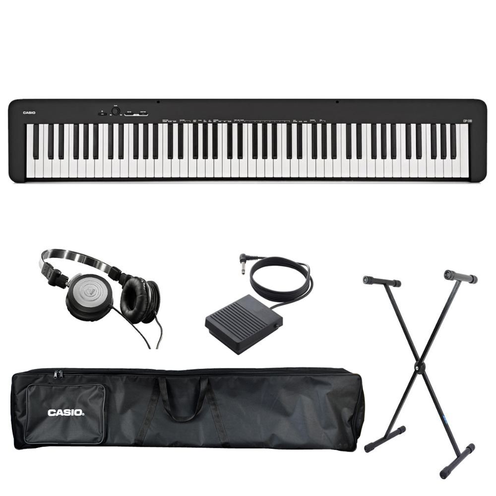 Piano Digital Casio CDP-S100 BK + Capa + Suporte em X + Pedal