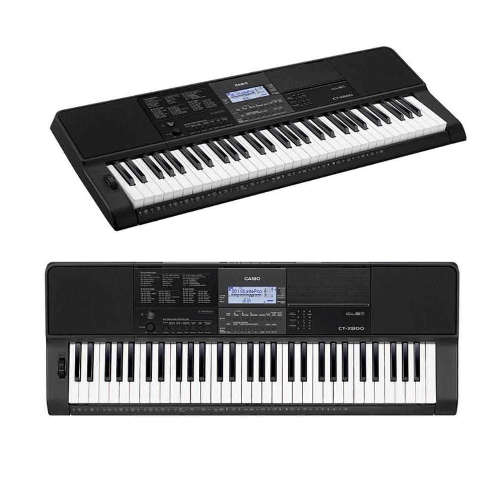 Kit Teclado Casio CT-X800 c/ Fonte + Capa + Suporte + Pedal