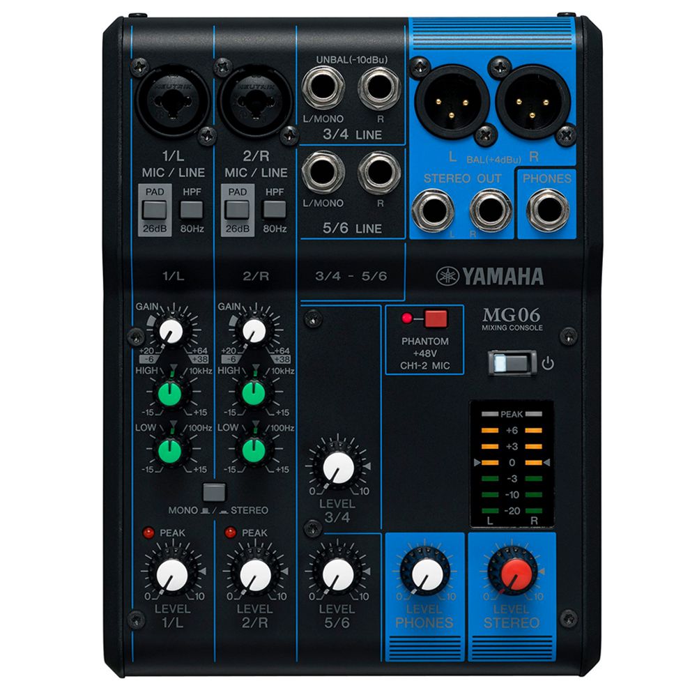 Mixer Mesa de Som Yamaha MG06 - AudioDriver Instrumentos Musicais