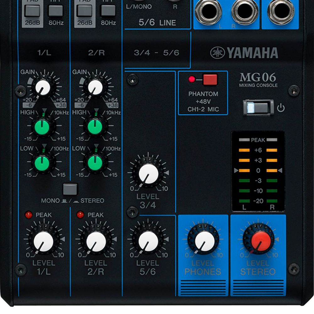 Mixer Mesa de Som Yamaha MG06 - AudioDriver Instrumentos Musicais