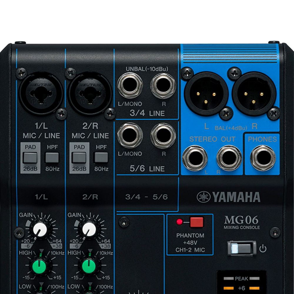 Mixer Mesa de Som Yamaha MG06 - AudioDriver Instrumentos Musicais