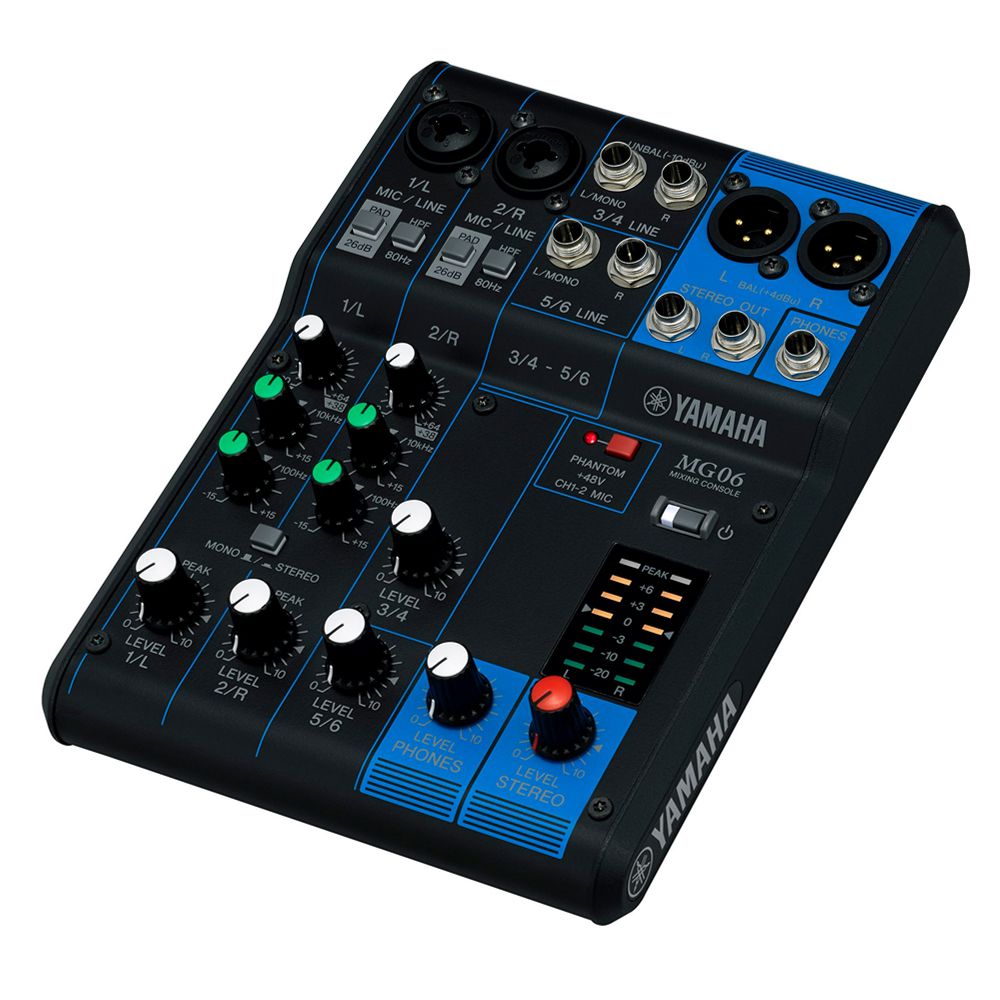 Yamaha ミキサー　MG06 Mixer Mesa de Som Yamaha MG06 - AudioDriver Instrumentos Musicais