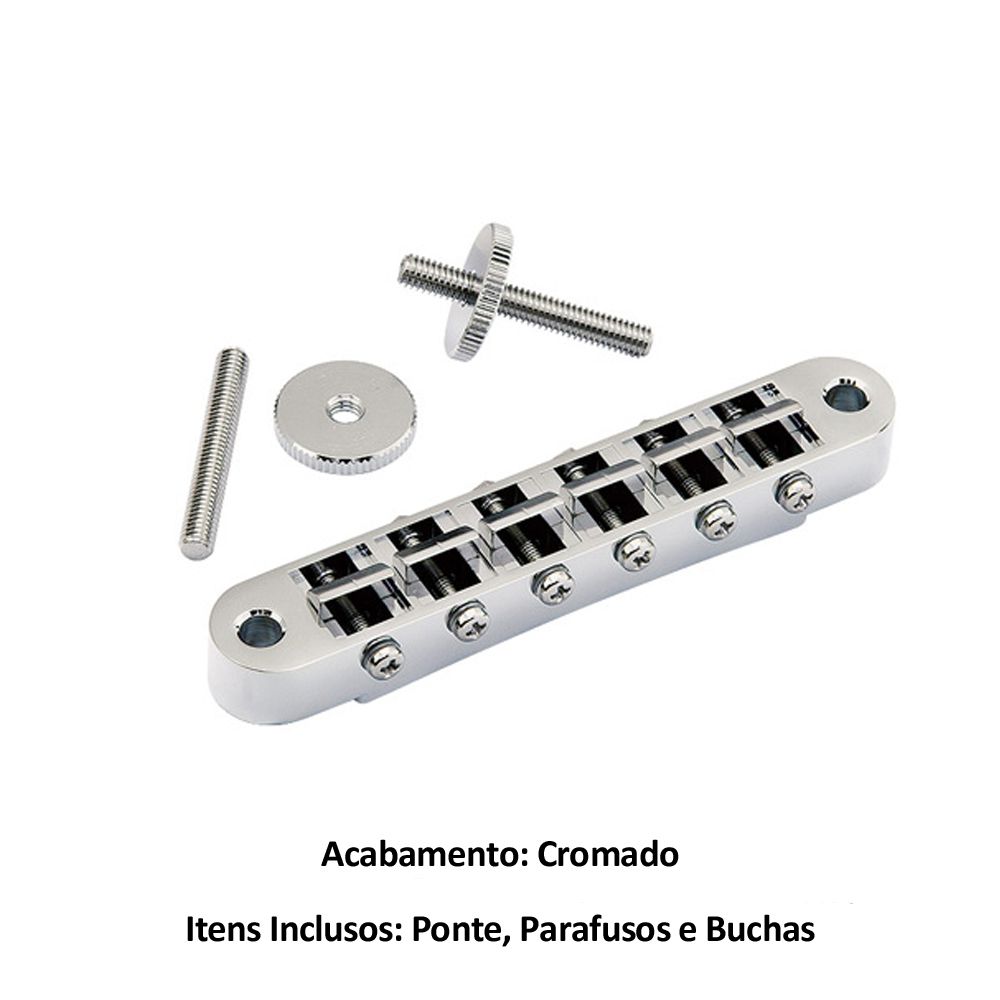 Ponte Tune-O-Matic para Guitarra Les Paul Gotoh GE103B Cromada