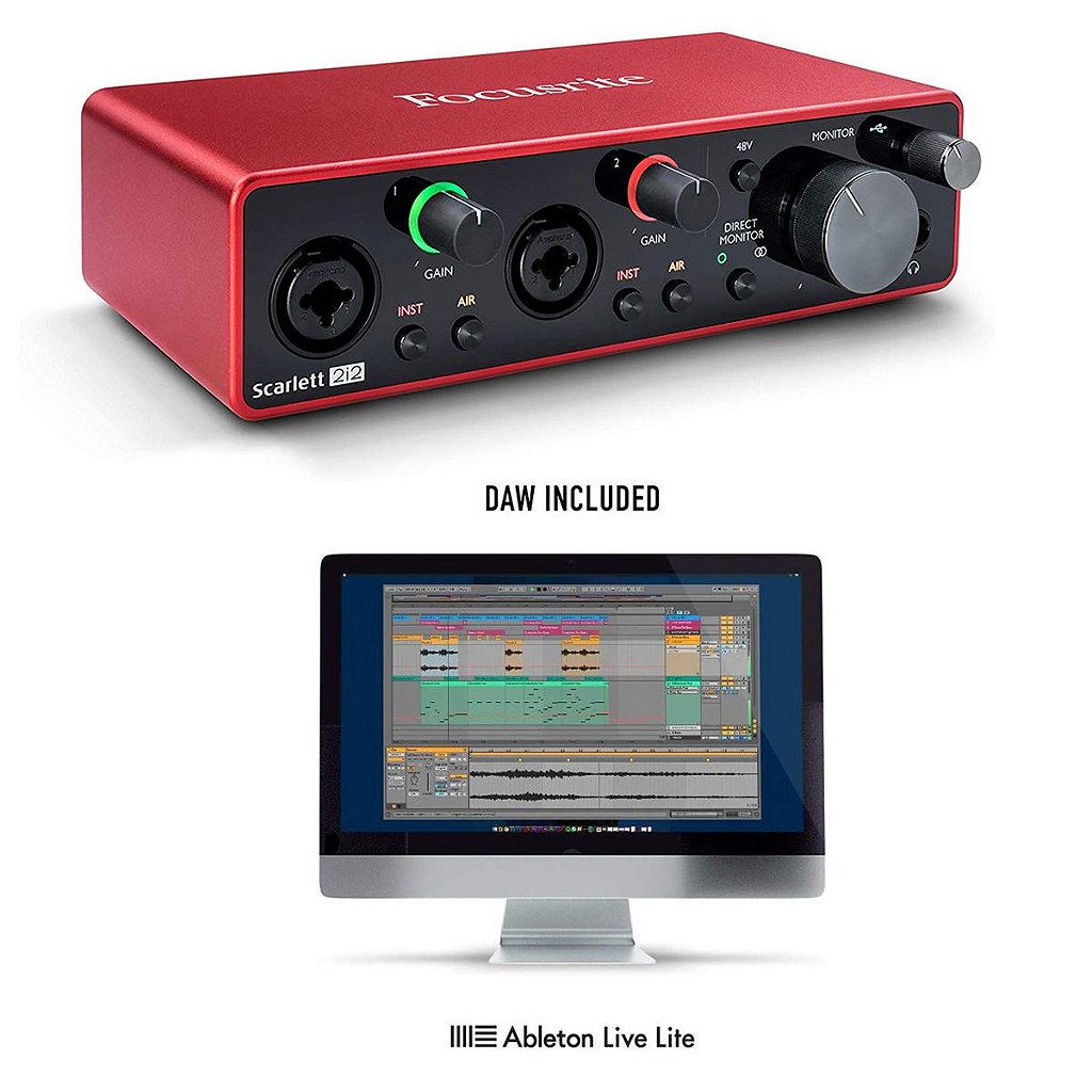 Interface de Audio USB 2 Canais Scarlett 2I2 (3RD GEN) - Focusrite