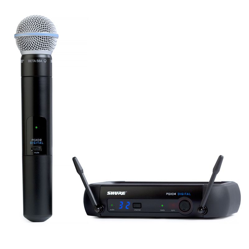 Microfone sem Fio Bastão Beta 58 PGXD24BR/BETA58 Sistema Digital