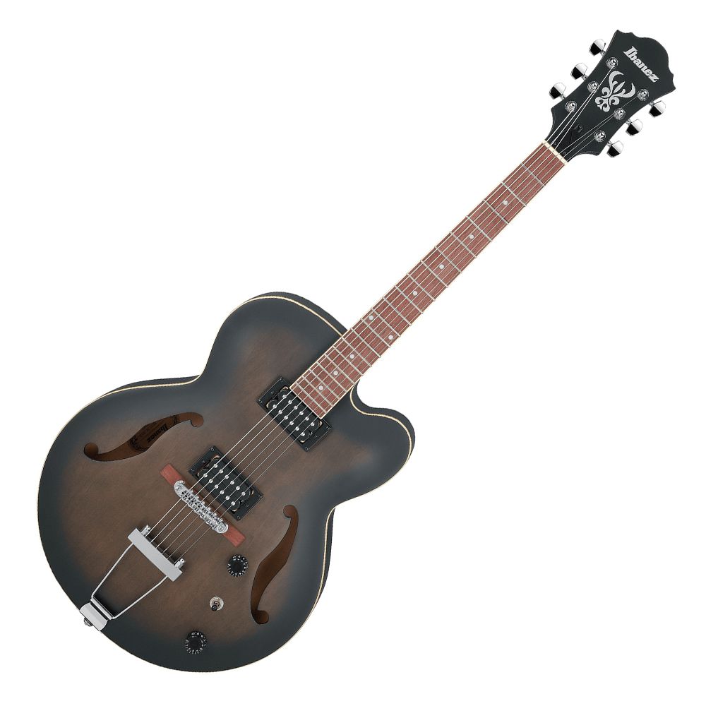 Guitarra Semi Acústica Ibanez AF 55 TKF Transparent Black Flat
