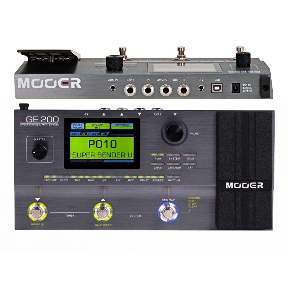 Pedaleira Mooer GE-200 com Pedal de Expressão - AudioDriver