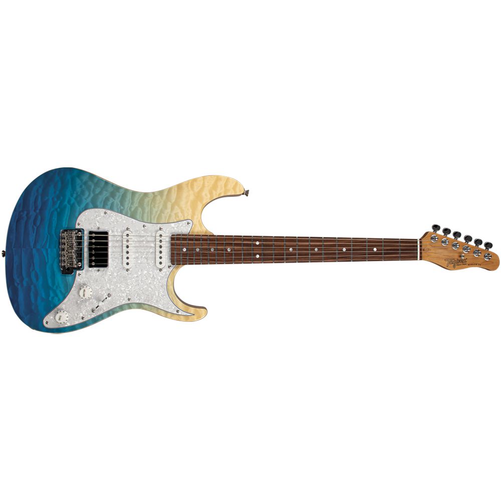 Guitarra Super Strato Stella DW TBLF DF/PW (Transparent Blue