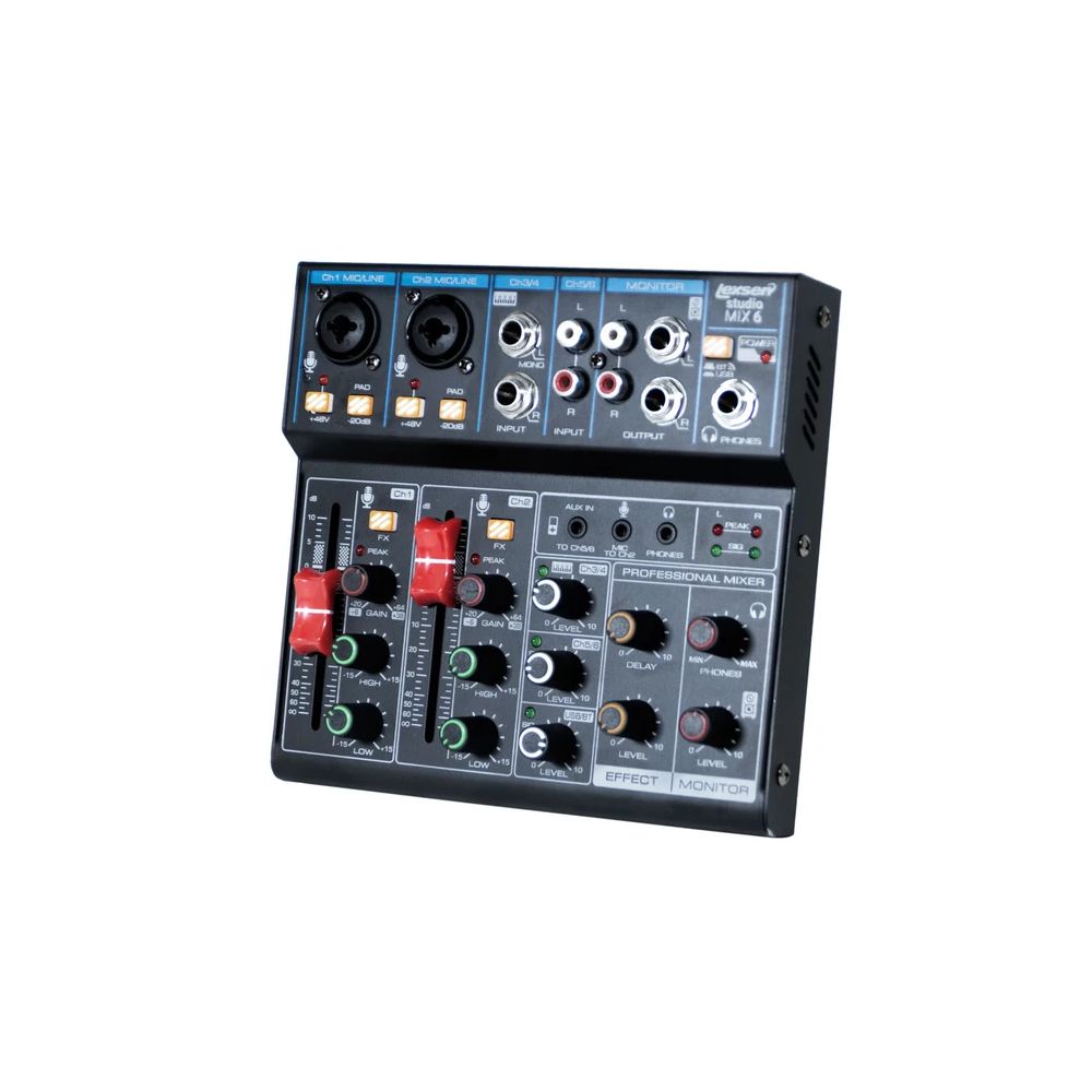 Mesa de Som 6 Canais STUDIO MIX 6 - Lexsen - AudioDriver