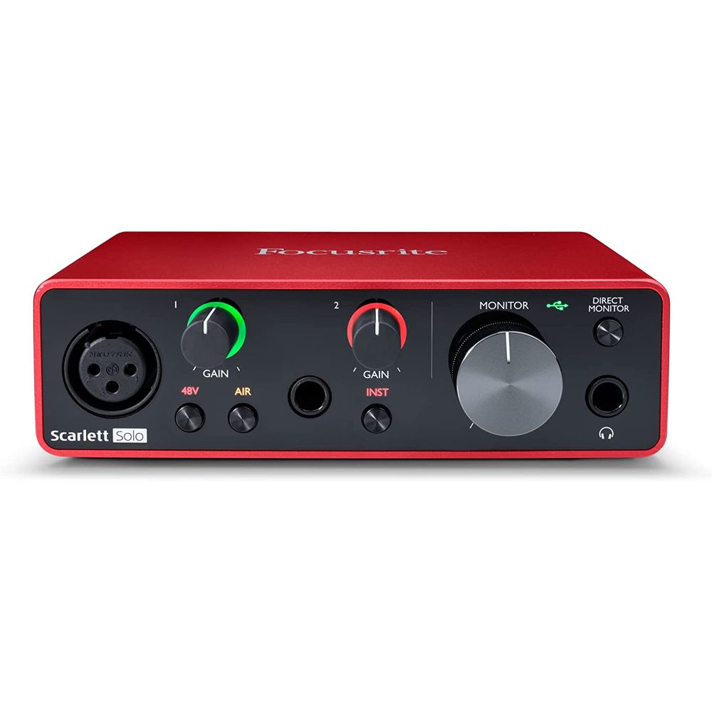 Kit Interface Scarlett Solo Studio Microfone e Headphone