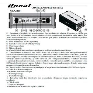 Caixa Line Array Oneal OLA-2060-PT Ativa - AudioDriver
