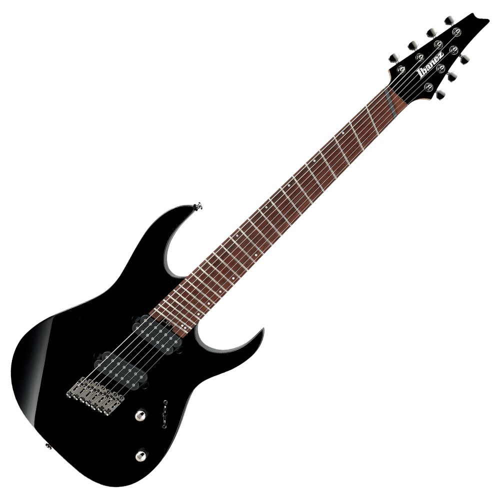 中古品 Ibanez RGMS7-BK 7-String Guitarra 7 Cordas Multiscale Ibanez RGMS7 BK Black - AudioDriver