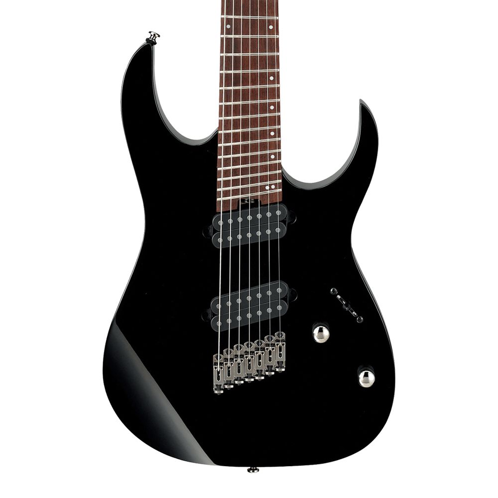 Guitarra 7 Cordas Multiscale Ibanez RGMS7 BK Black - AudioDriver