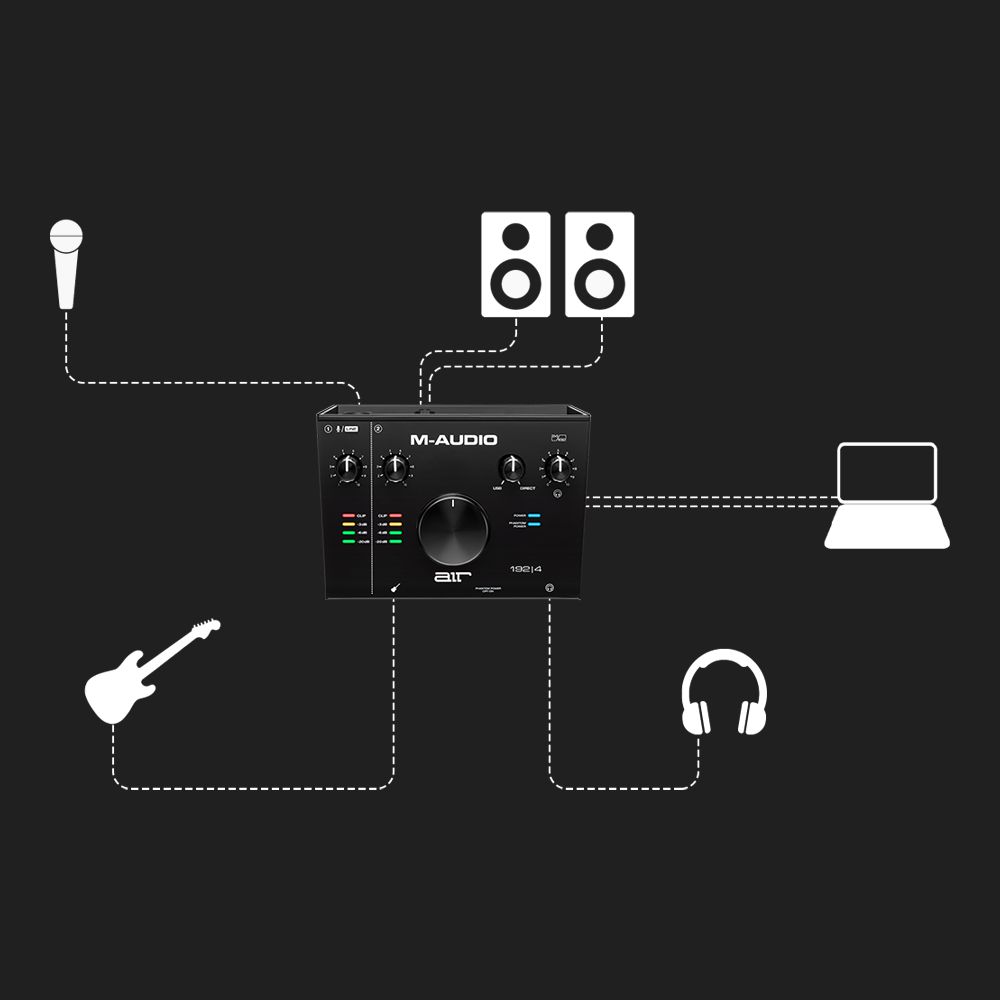 Interface de Áudio USB 2 Canais AIR 192 4 - M-Audio - AudioDriver