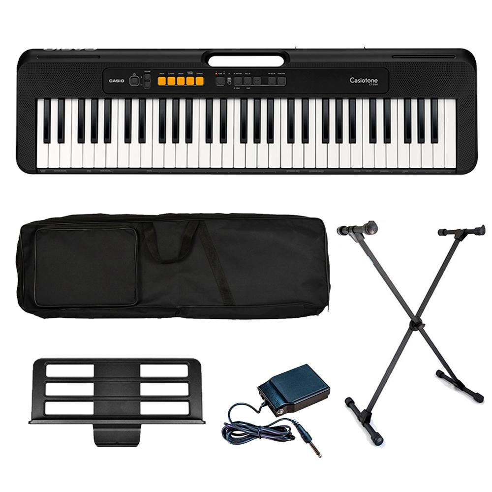 Kit Teclado Casio CT-S100 Com Capa Simples Pedal Sutain P e