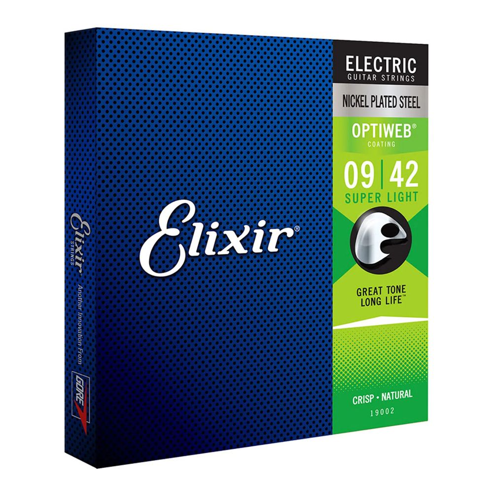 Encordoamento Elixir para Guitarra 009 Nickel Plated Optiweb Super