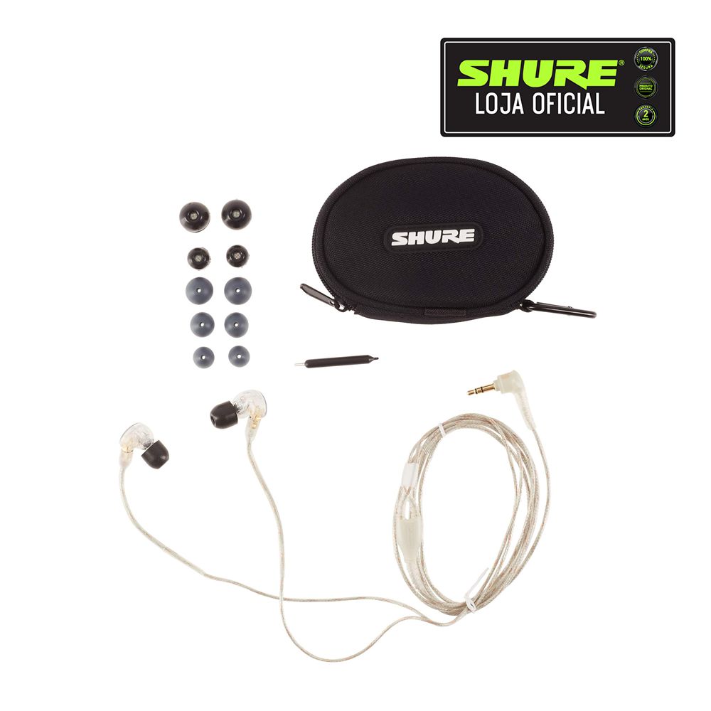 Fone de Ouvido In Ear Shure SE215-CL Clear - AudioDriver