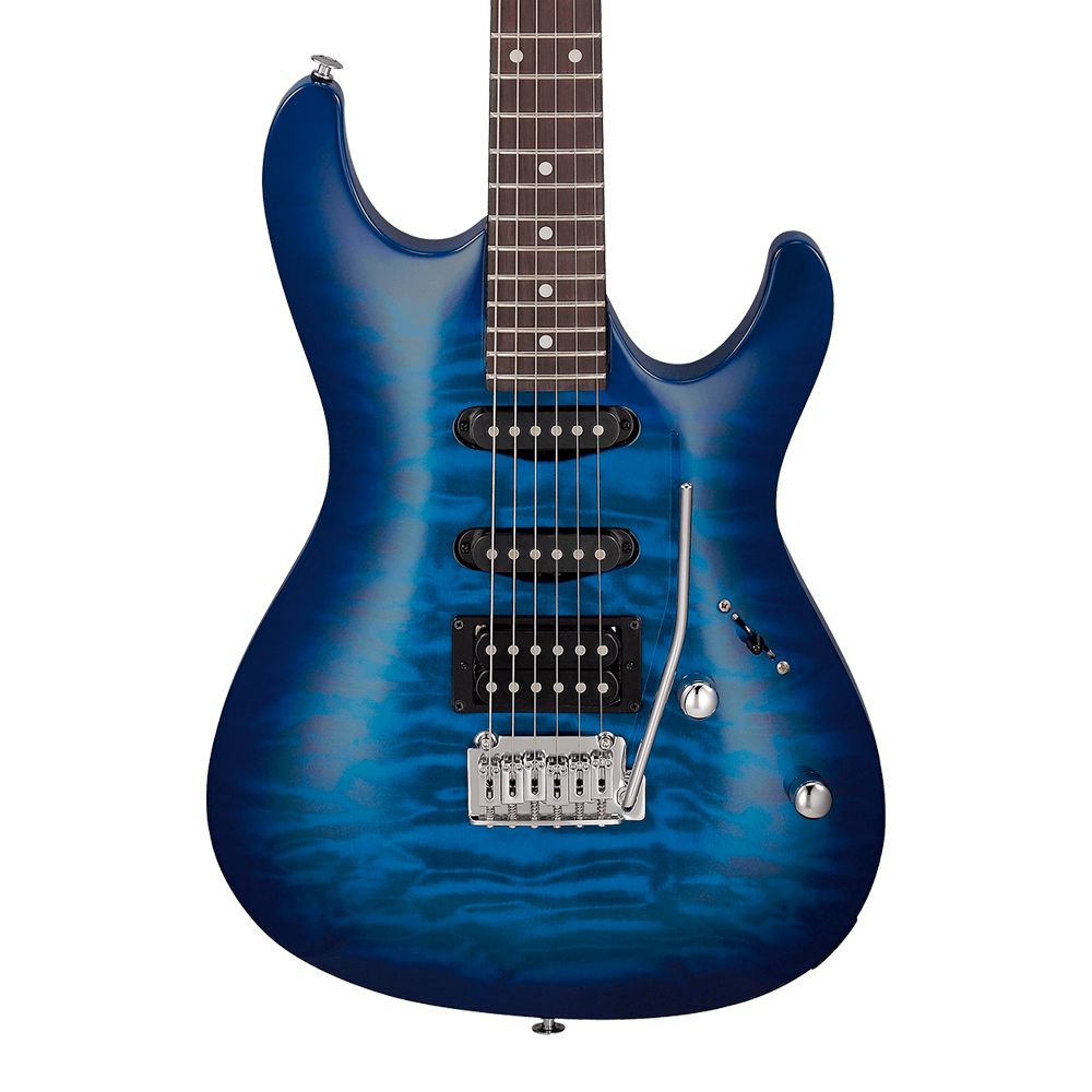 Guitarra Super Strato Ibanez SA GIO GSA60QA TBB Transparent Blue