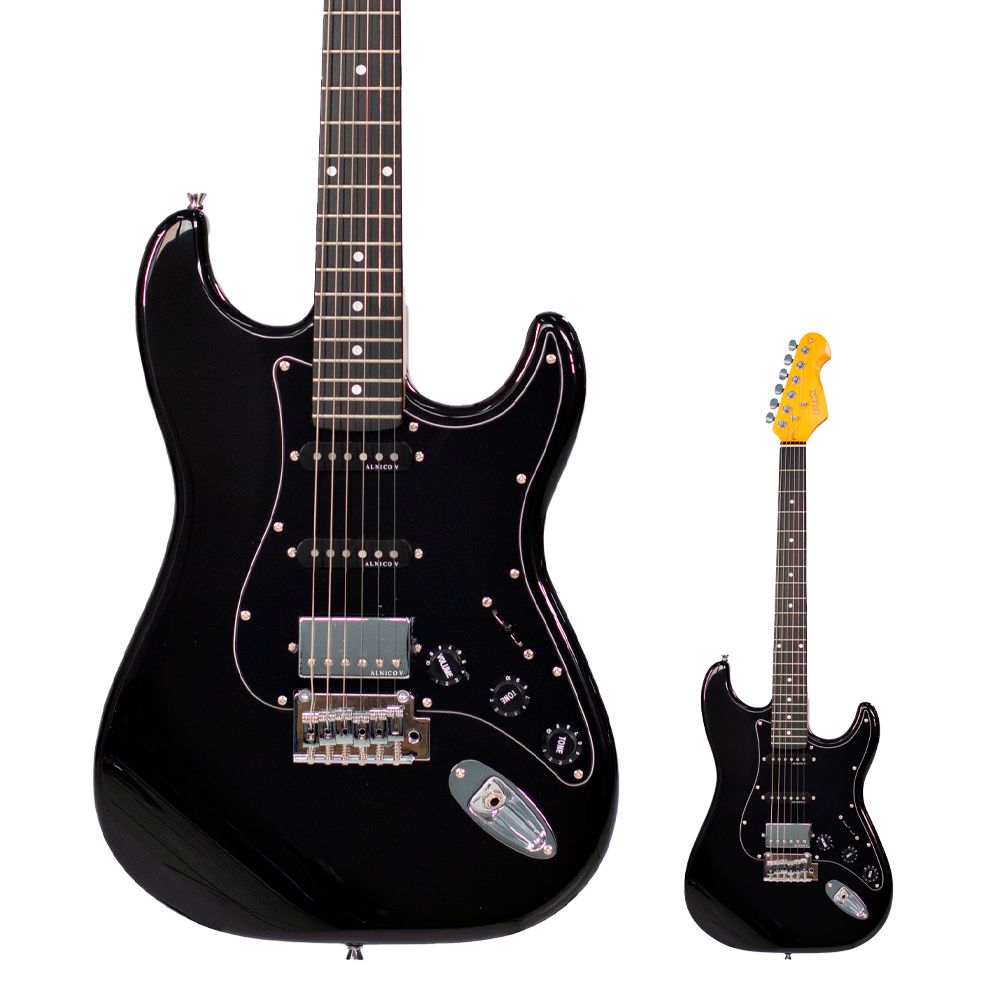 Guitarra Strato HSS Alnico 5 PHX ST-H ALV BK Black - AudioDriver