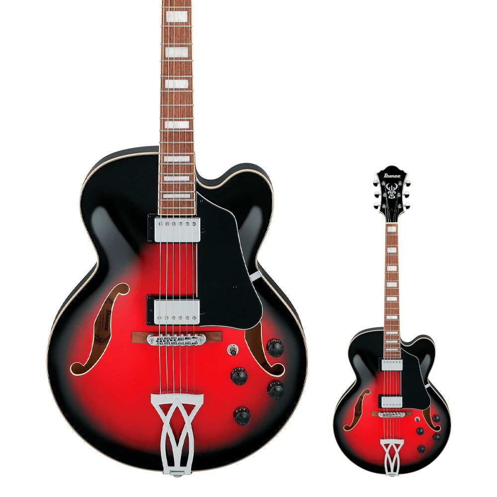 Guitarra Semi Acústica Ibanez AF75 TRS Transparent Red Burst