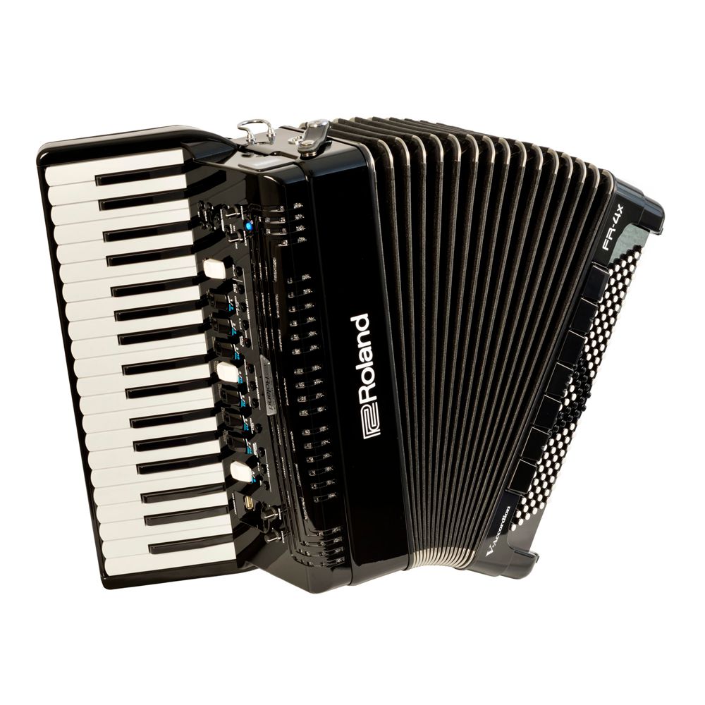 Acordeon Digital MIDI 37 Teclas 120 Baixos Roland FR-4X-BK Preto