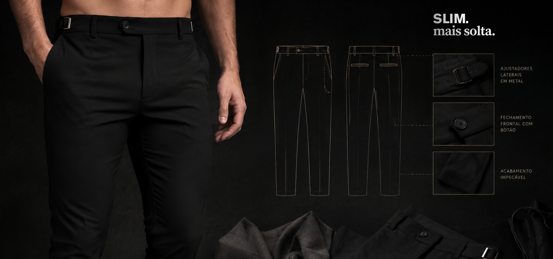 tarja calça alfaiataria ajuste slim @mobile