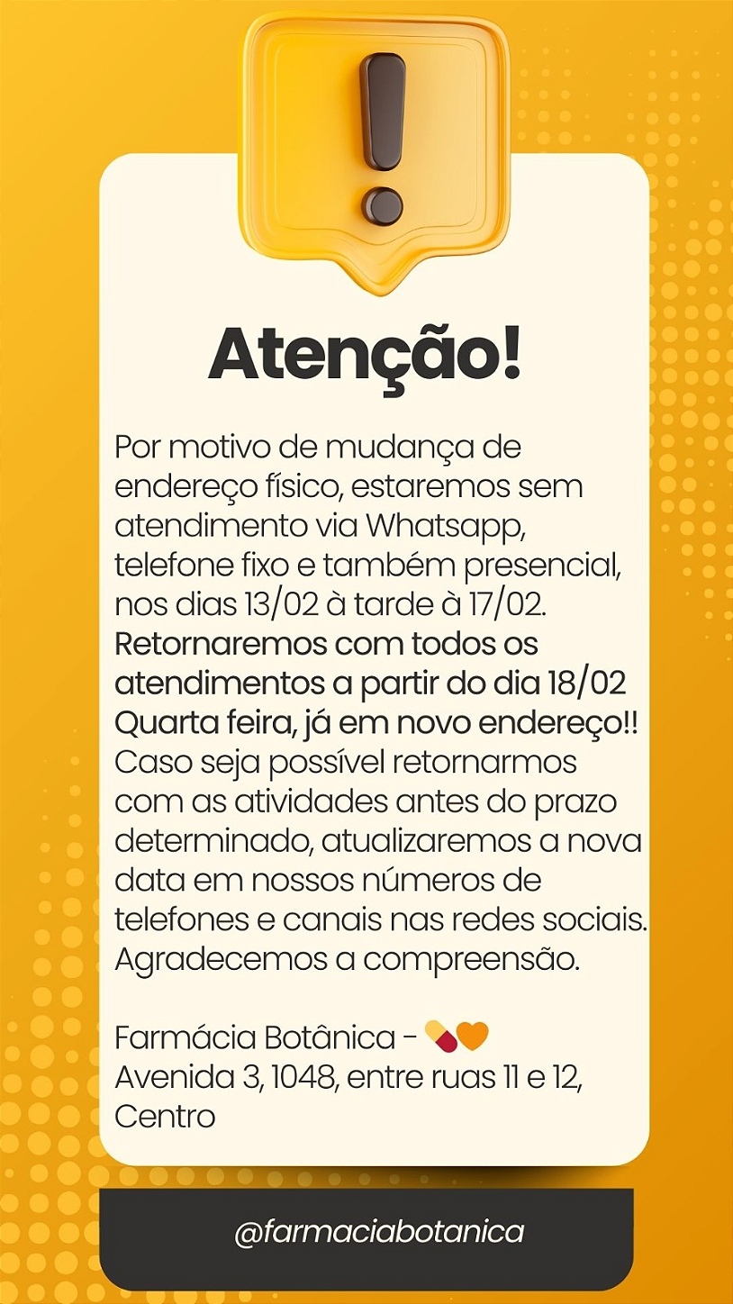 ATENÇÃO MUDANÇA DE ENDEREÇO