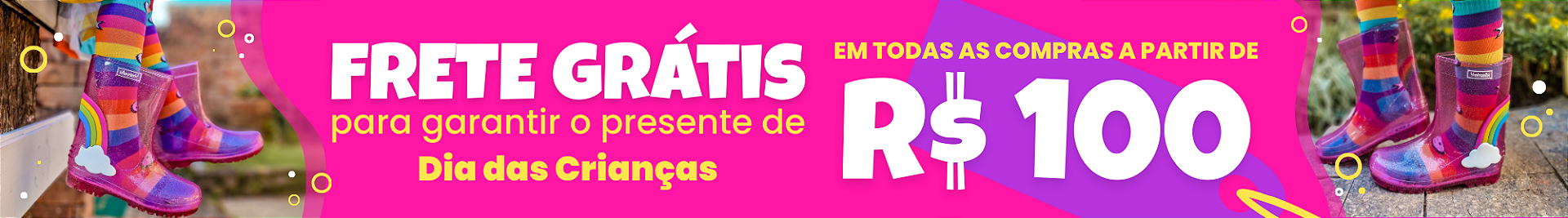 Frete Grátis Dia das Crianças 2025 - tarja