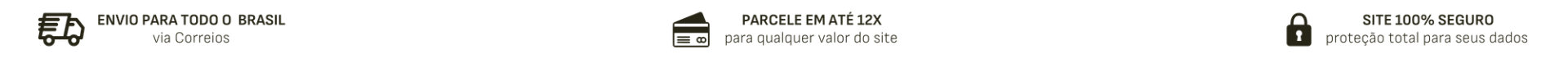 Envio, parcelamento, site seguro