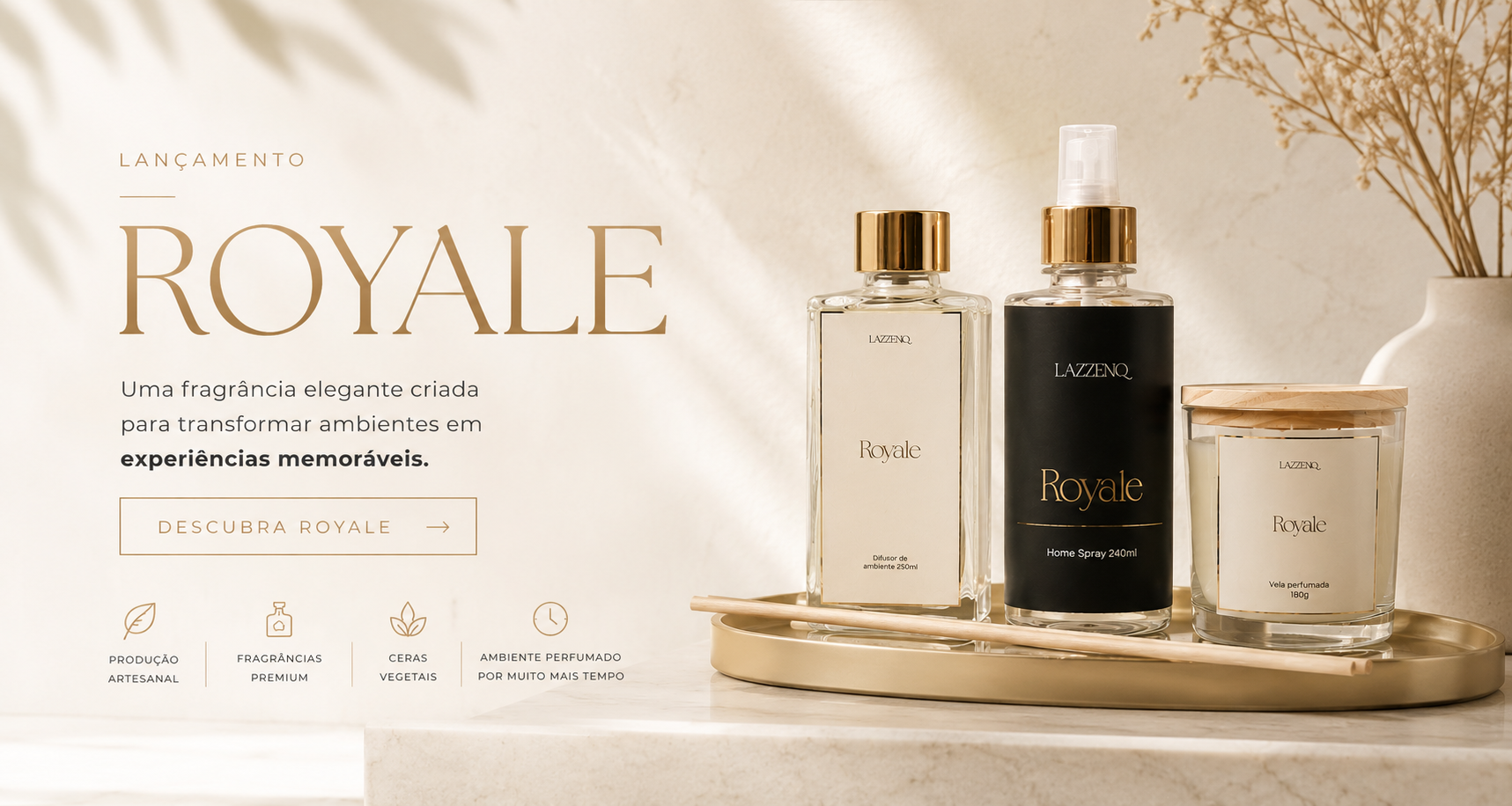 lancamento aroma royale lazzeniq vela difusor
