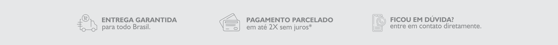 Frete, Parcelas e Suporte