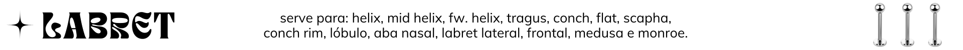 Modelo de joia - Labret